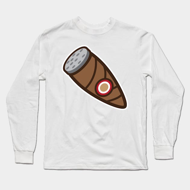 vector illustration of a cigar to smoke Long Sleeve T-Shirt by Bubsart78